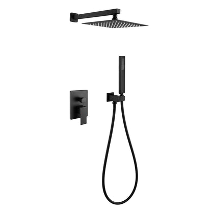 Hogesa Wall Mounted 10 In Rain Shower with handheld Concealed Valve