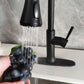 Goavi Matte Black Pull Down Touchless Single Handle Kitchen Faucet