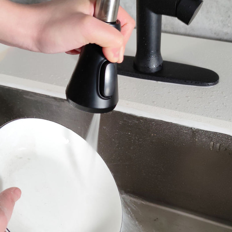 Goavi Matte Black Pull Down Touchless Single Handle Kitchen Faucet
