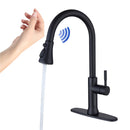 Goavi Matte Black Pull Down Touchless Single Handle Kitchen Faucet