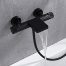 Osois Wall Mounted Waterfall Tub and Shower Set in Matte Black