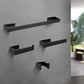 Pisu Matte Black Wall Mounted 4-Piece Bathroom Hardware Set