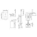 Friki Wall Mounted Tub Faucet with Handheld Shower in Matte Black