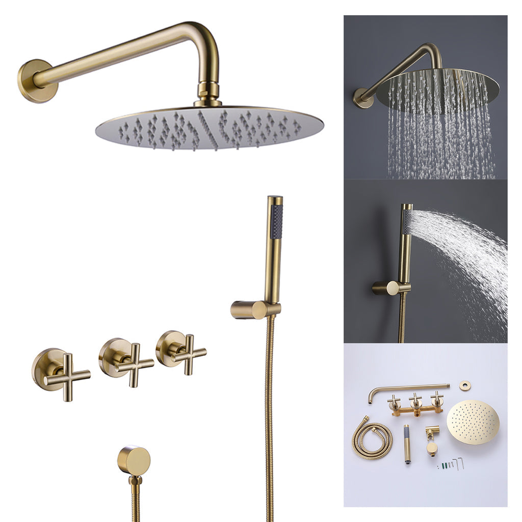 Sosano Wall Mount 10 In Shower System with and Handheld
