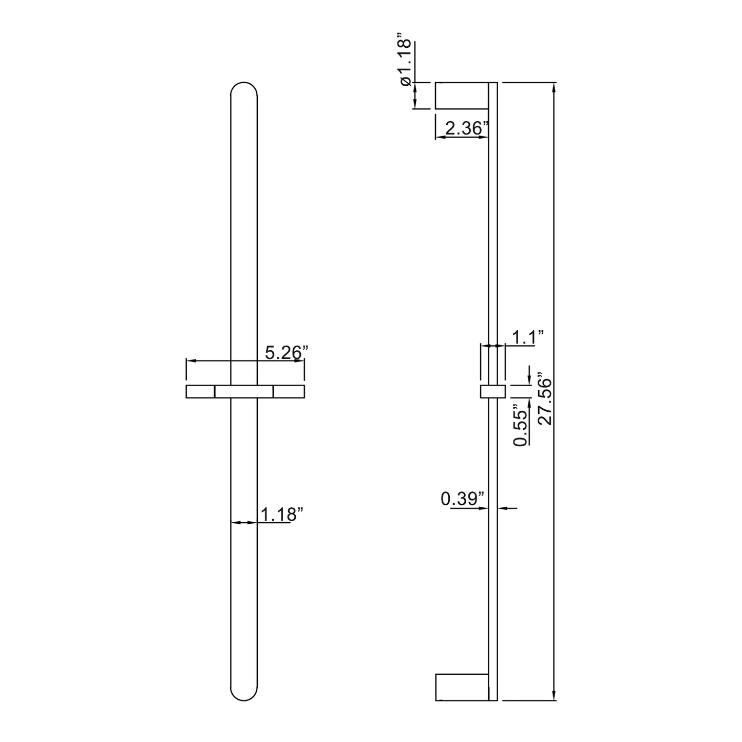 Analte Minimalist Contemporary Handheld Shower Head With Slide Bar