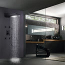 Leaper 2-Spray Wall Mounted Thermostatic Shower System with 4 Body Jets in Matte Black