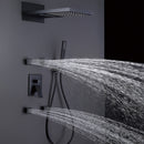 Leaper 2-Spray Wall Mounted Thermostatic Shower System with 4 Body Jets in Matte Black