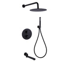 Ernota Wall Mounted Complete 10 In Rain Shower and Tub Faucet in Matte Black
