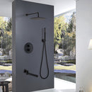 Ernota Wall Mounted Complete 10 In Rain Shower and Tub Faucet in Matte Black