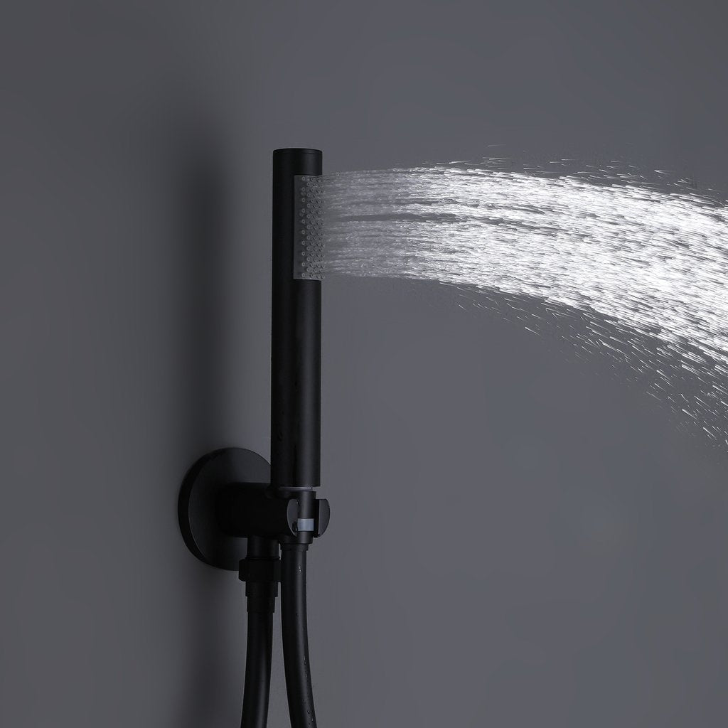 Ernota Wall Mounted Complete 10 In Rain Shower and Tub Faucet in Matte Black
