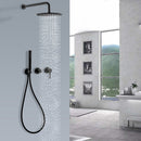 Fizen 10 In Rain Shower System with Handheld Shower in Matte Black
