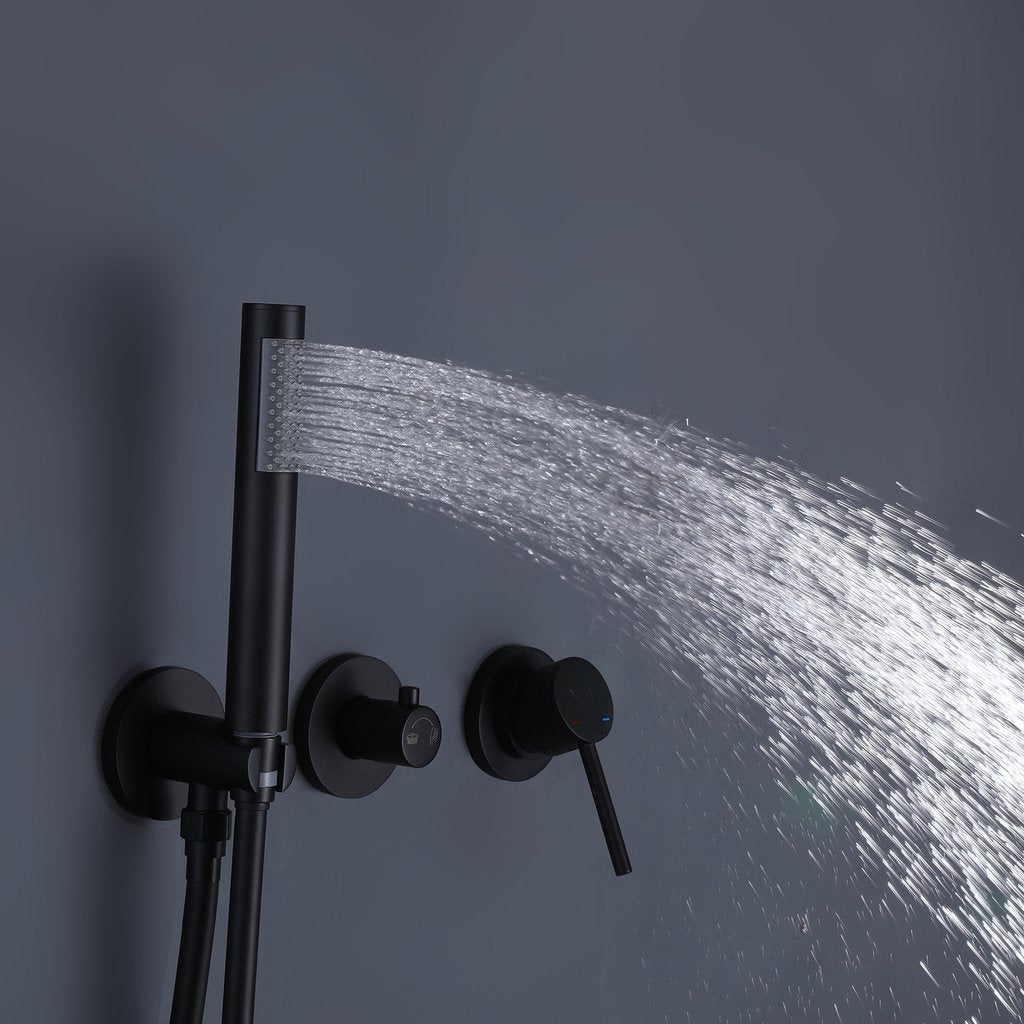 Fizen 10 In Rain Shower System with Handheld Shower in Matte Black