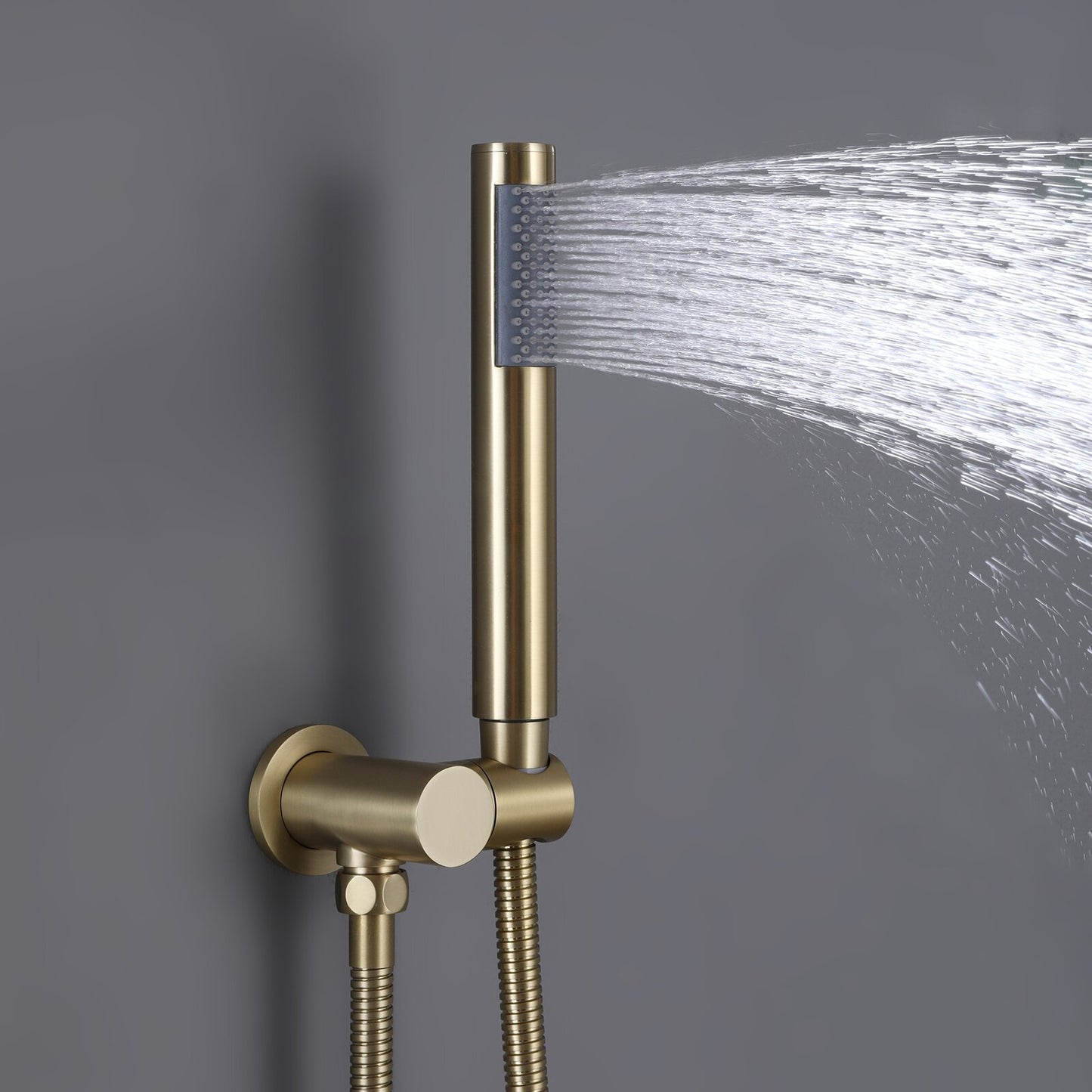 Jadi Modern 10 In Shower System with Handshower in Brushed Gold