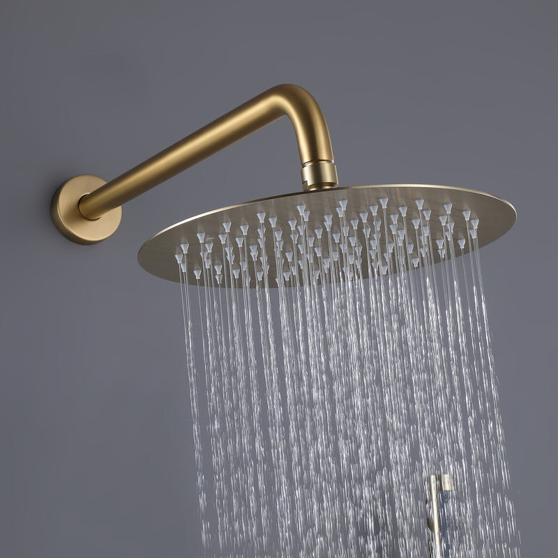 Jadi Modern 10 In Shower System with Handshower in Brushed Gold