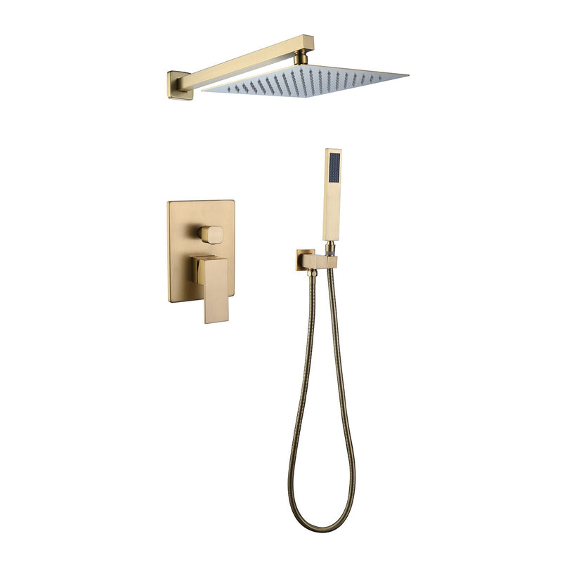 Hogesa Wall Mounted 10 In Rain Shower with handheld Concealed Valve