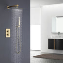 Thinny Wall Mounted Thermostatic 10 In Shower System with Handshower in Brushed Gold