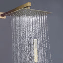 Thinny Wall Mounted Thermostatic 10 In Shower System with Handshower in Brushed Gold
