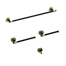 Thyme Black and Gold Modern Bathroom Hardware 4-Piece Set
