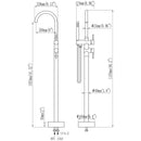 Gnoly Freestanding Gooseneck Tub Faucet with Handheld in Matte Black