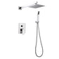 Nulyxo Wall Mounted 10 In Rain Shower with handheld Concealed Valve in Chrome
