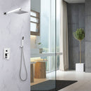 Nulyxo Wall Mounted 10 In Rain Shower with handheld Concealed Valve in Chrome