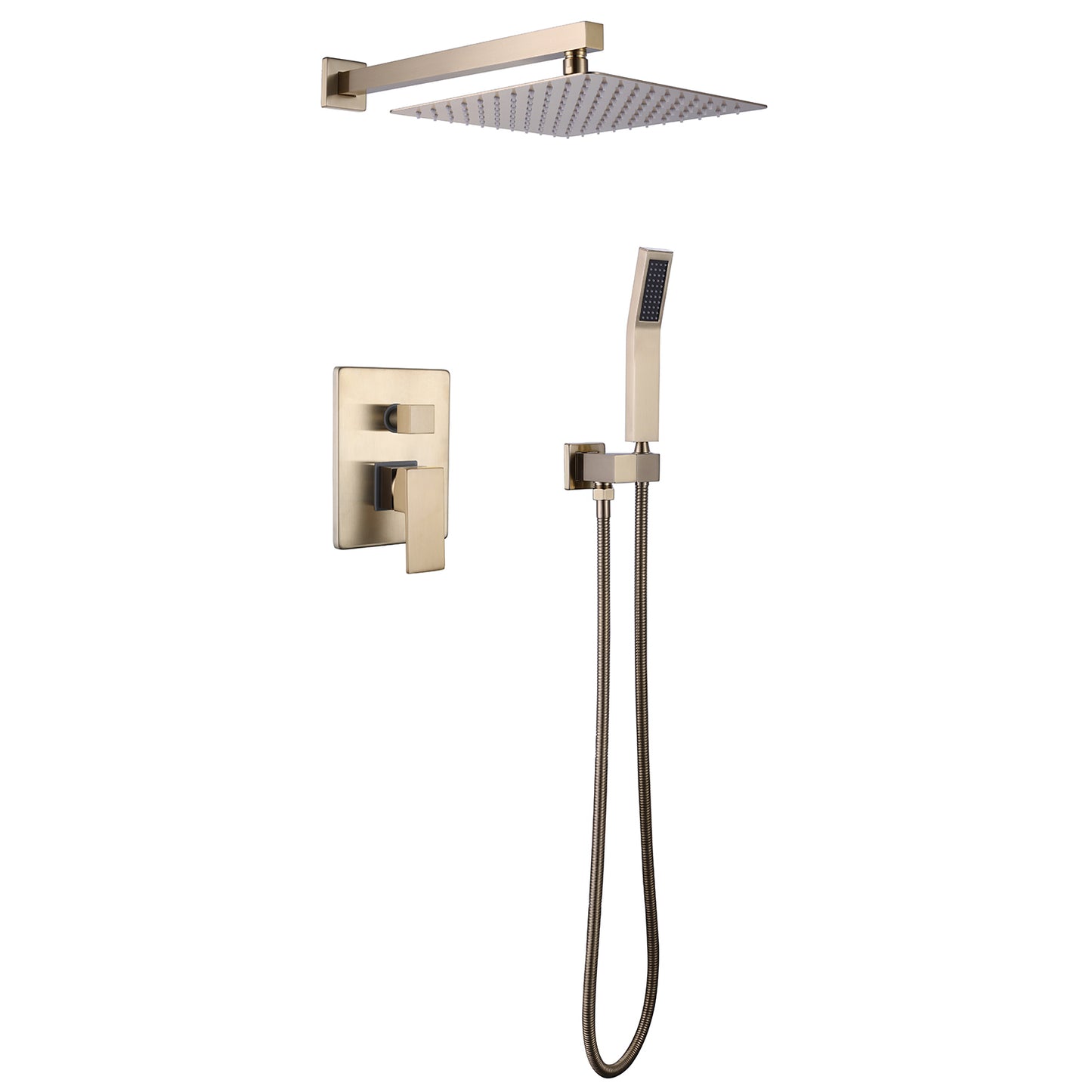 Smoell Pressure Balanced 10 In Shower System with Handshower in Brushed Gold