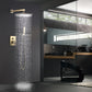 Smoell Pressure Balanced 10 In Shower System with Handshower in Brushed Gold