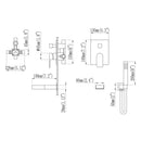 Curu Wall Mounted Bathub Mixer with Hand Shower in Brushed Gold