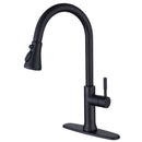 Goavi Matte Black Pull Down Touchless Single Handle Kitchen Faucet