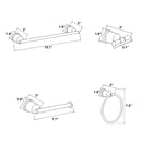 Posca Wall Mounted Matte Black Bathroom Hardware 4-Piece Set